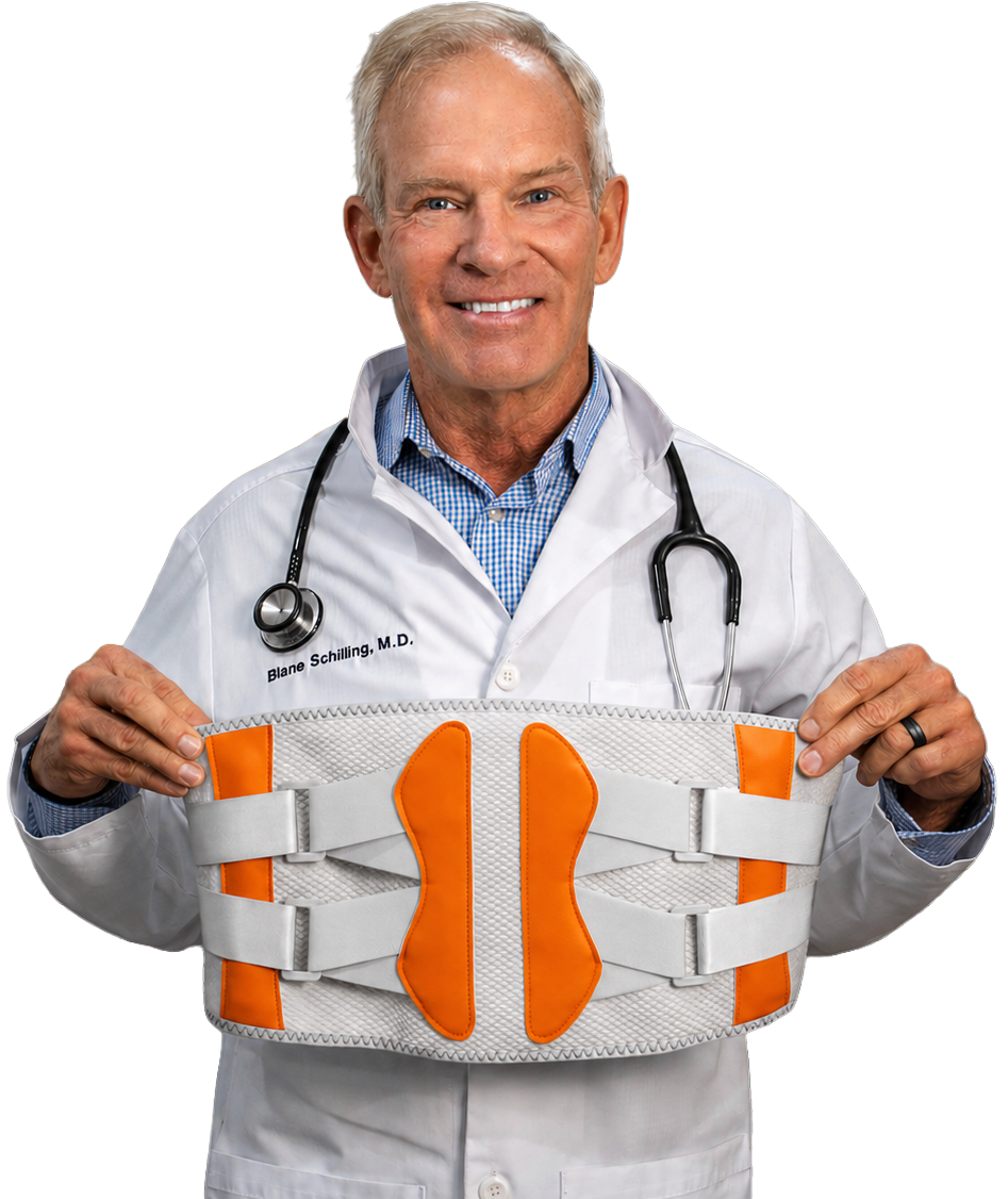 Spécialiste présentant la ceinture Dorsea